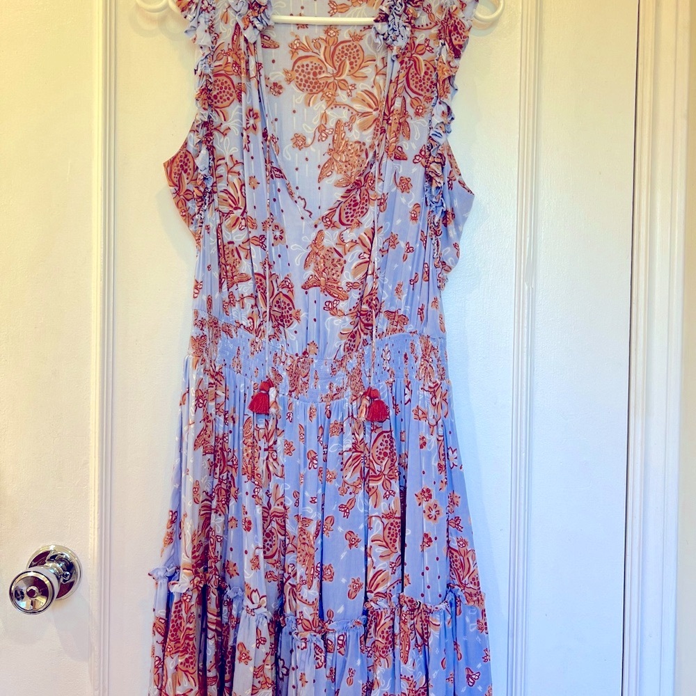 Poupette St. Barth Floral Dress in Blue and Orange